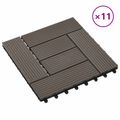 vidaXL Dlažba na terasu 11 ks Tmavohnedá 30 x 30 cm WPC