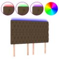 vidaXL Čelo postele s LED tmavohendé 160x7x118/128 cm látka