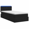 vidaXL LED úložná posteľ s matracom Čierna 90 x 190 cm Látka
