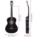 vidaXL 8-dielna klasická gitarová sada pre začiatočníkov čierna 1/2 34"