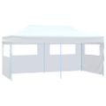 vidaXL Profesionálny skladací párty stan+4 steny 3x6 m, oceľ, biely