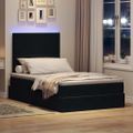 vidaXL LED úložná posteľ s matracom Čierna 120 x 200 cm Zamat