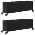 vidaXL Záhradné kvetináče kolieska 2 ks čierne 107x32x38 cm polyratan