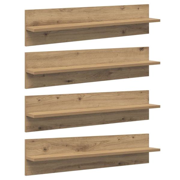 vidaXL Stenné police s poličkou 4 pcs Remeselný dub 80 x 11,5 x 18 cm