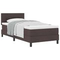 vidaXL Posteľ s pružinovým rámom Tmavohnedá 90 x 190 cm látka