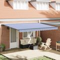 vidaXL Rám markízy Modrá a biela 450 × 300 cm Polyester s PU povrchom