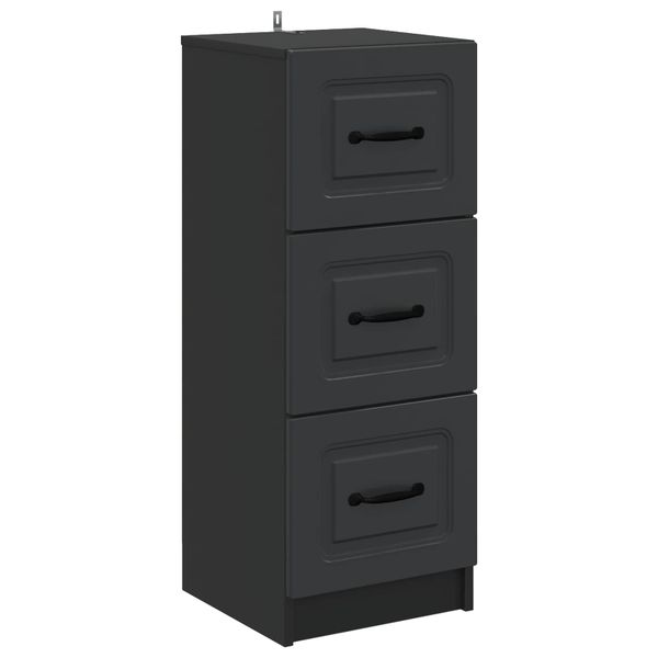 vidaXL Zásuvkový kabinet Čierna 33 x 34,5 x 87 cm Kompozitné drevo