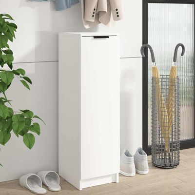 vidaXL Botník biely 30x35x100 cm spracované drevo