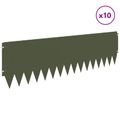 vidaXL Obrubník trávnika 10 ks 103 x 30 cm Oceľ Olivovo zelená