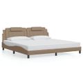 vidaXL Rám postele Viana bez matraca kapučínový 200x200 cm umelá koža