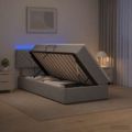 vidaXL LED úložná posteľ s matracom Svetlosivá 90 x 190 cm Látka