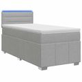 vidaXL Posteľ boxspring s matracom Svetlosivá 90 x 200 cm Látka