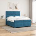 vidaXL Posteľ boxspring s matracom Modrá 200 x 200 cm Zamat