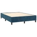 vidaXL Posteľný rám s boxspringom tmavomodrá 140x190 cm zamat