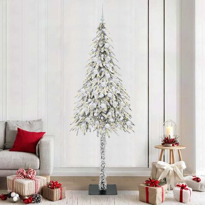vidaXL Vianočný stromček s 300 LED-i Biela 210 cm PE a oceľ
