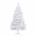 vidaXL Umelý Sklápací Vianočný Stromček Biela 180 cm PVC a oceľ