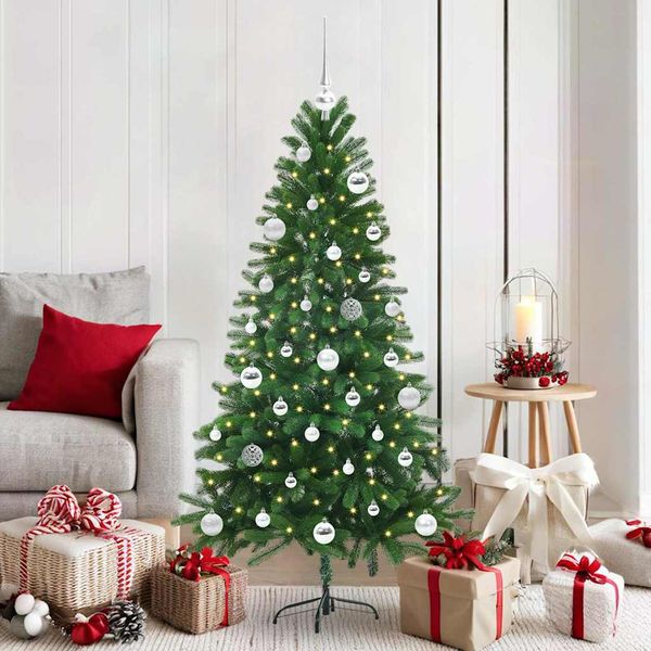 vidaXL Vianočný stromček s 150 LED-i so stojanom Zelená 150 cm PE
