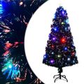 vidaXL Osvetlený vianočný stromček so stojanom a LED 150 cm, optické vlákno