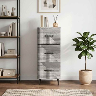 vidaXL Zásuvkový kabinet Sivá sonoma 33 x 34,5 x 89,5 cm