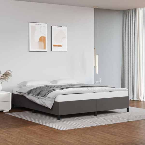 vidaXL Posteľný rám sivý 180x200 cm umelá koža