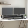 vidaXL Stojan na monitor sivý 100x24x16 cm masívna borovica