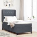 vidaXL Posteľ s pružinovým rámom Tmavo šedá 200 x 90 cm Zamat