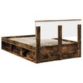 vidaXL Rám postele Dymová dub 120 x 190 cm Masívne borovicové drevo