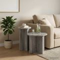 vidaXL Sada príručných stolíkov 2 ks Sivá sonoma Ø 45 x 35 cm