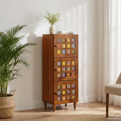 vidaXL Highboard s dverami Orech 40 x 33 x 110 cm Masívne mango drevo