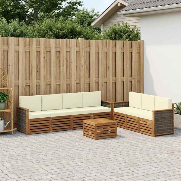 vidaXL Súpravy pohoviek s vankúšom 8 pcs Pevné akáciové drevo