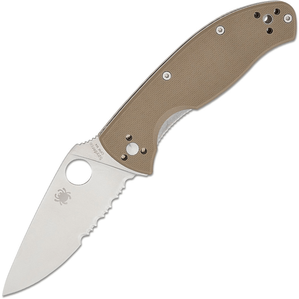 Spyderco C122GBNM4PS Tenacious Brown Combo Edge vreckový nôž 8,5 cm, Satin, hnedá, G10