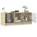vidaXL TV skrinka so sklenenými dvierkami dub sonoma 102x37x42 cm