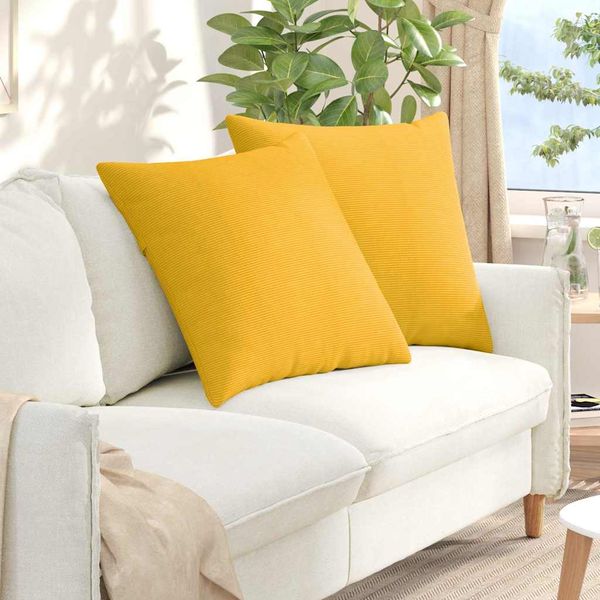 vidaXL Vankúše na pohovku 2 pcs Svetložltá 80 x 80 cm