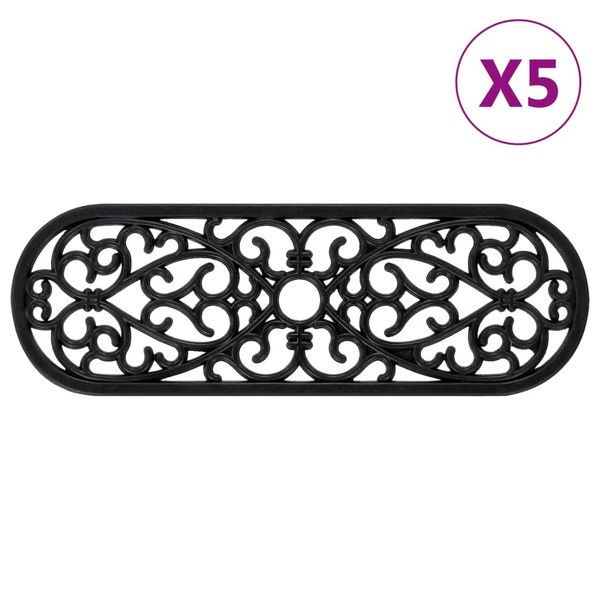 vidaXL Schodiskové stupne 5 ks 25x75 cm guma
