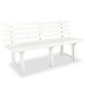 vidaXL Záhradná lavička 145,5 cm, plast, biela