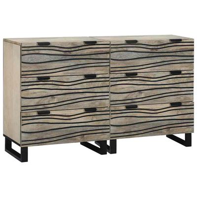 vidaXL Komoda set 2 pcs Biela 120 x 33,5 x 75 cm Masívne mango drevo