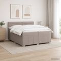 vidaXL Posteľ boxspring s matracom Sivohnedá 200 x 200 cm Látka