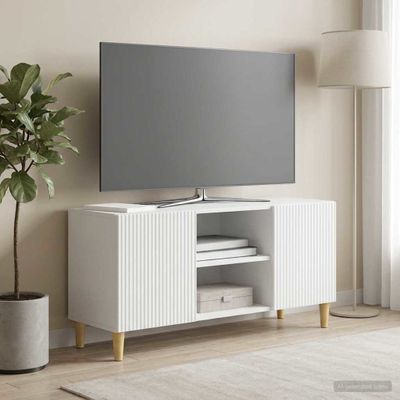 vidaXL TV skrinka Biela 102 x 34,5 x 50 cm Kompozitné drevo