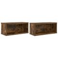 vidaXL Roh na skladovanie CD 2 ks Dymový dub 40 x 17 x 17 cm