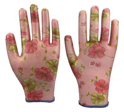 Rukavice záhradné veľkosti 8 NITRILE flowers pink Garvia 22016