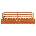 vidaXL Vysúvacia denná posteľ zásuvky voskovohnedá 90x200 cm borovica
