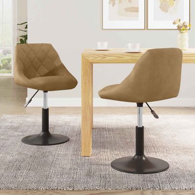 vidaXL Otáčacie jedálenské stoličky 2 pcs Hnedá 46 x 44 x 77.5 cm