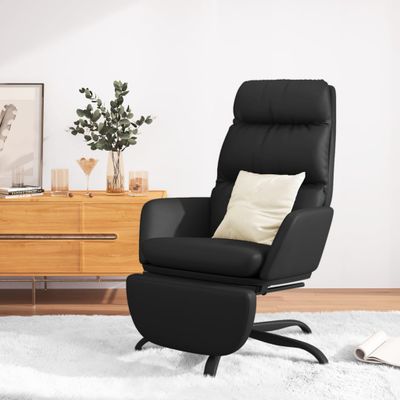 vidaXL Relaxačné kreslo s podnožkou čierne umelá koža