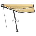 vidaXL Automatická markíza, LED a senzor vetra 350x250 cm žlto-biela