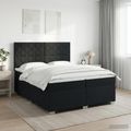vidaXL Posteľ boxspring s matracom Čierna 200 x 200 cm Látka
