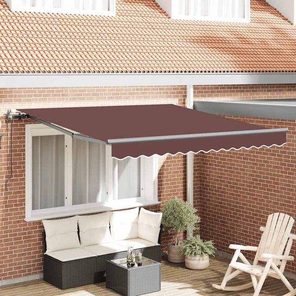 vidaXL Automaticky zaťahovacia markíza hnedá 300x250 cm