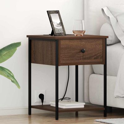 vidaXL Nočný stolík 2 pcs Hnedý dub 42 x 41 x 56 cm Kompozitné drevo