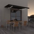 vidaXL Ručne zaťahovacia markíza s LED 450x350 cm antracitová