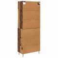 vidaXL Highboard Staré drevo 69,5 x 34 x 180 cm Kompozitné drevo