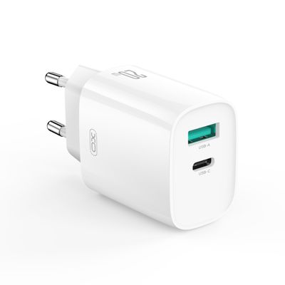 Nabíjačka do siete XO CE29 PD 20W 1x USB-C 1x USB biela